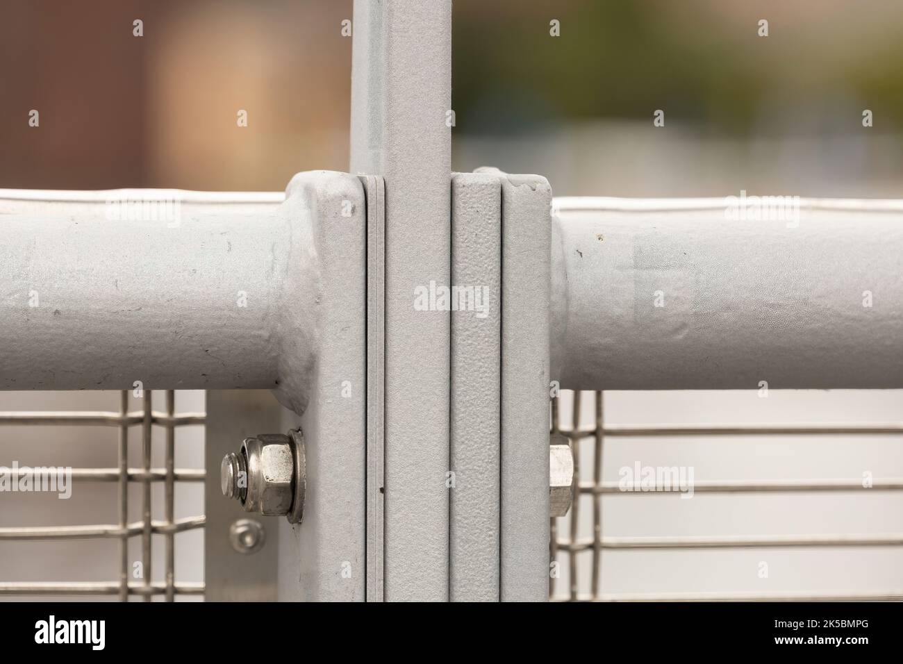 minimalistic details of a metal fence Stock Photo