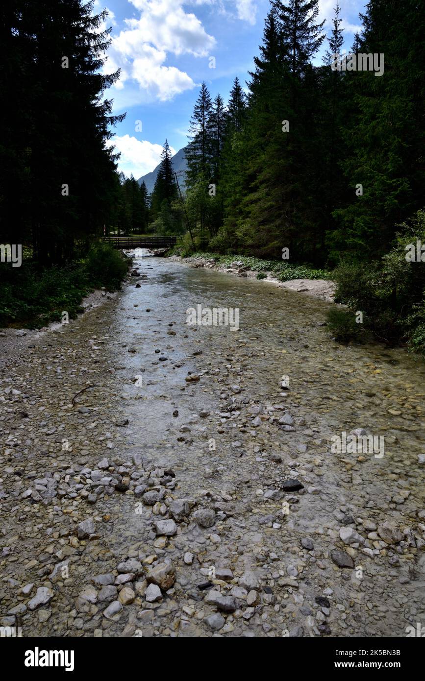 River Rienz The Rienza river descends into the Landro valley flowing alongside the ...