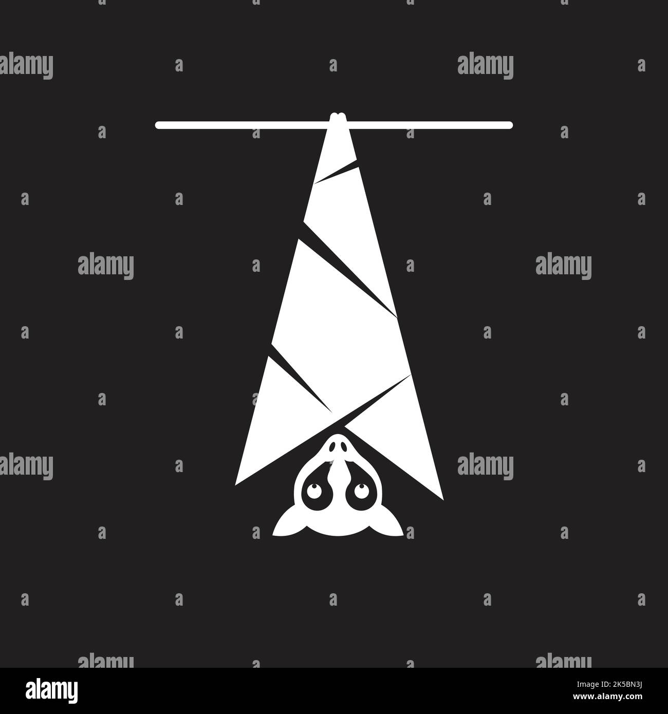 Vector of a bat design on black background. Easy editable layered vector illustration. Wild Animals. Stock Vector