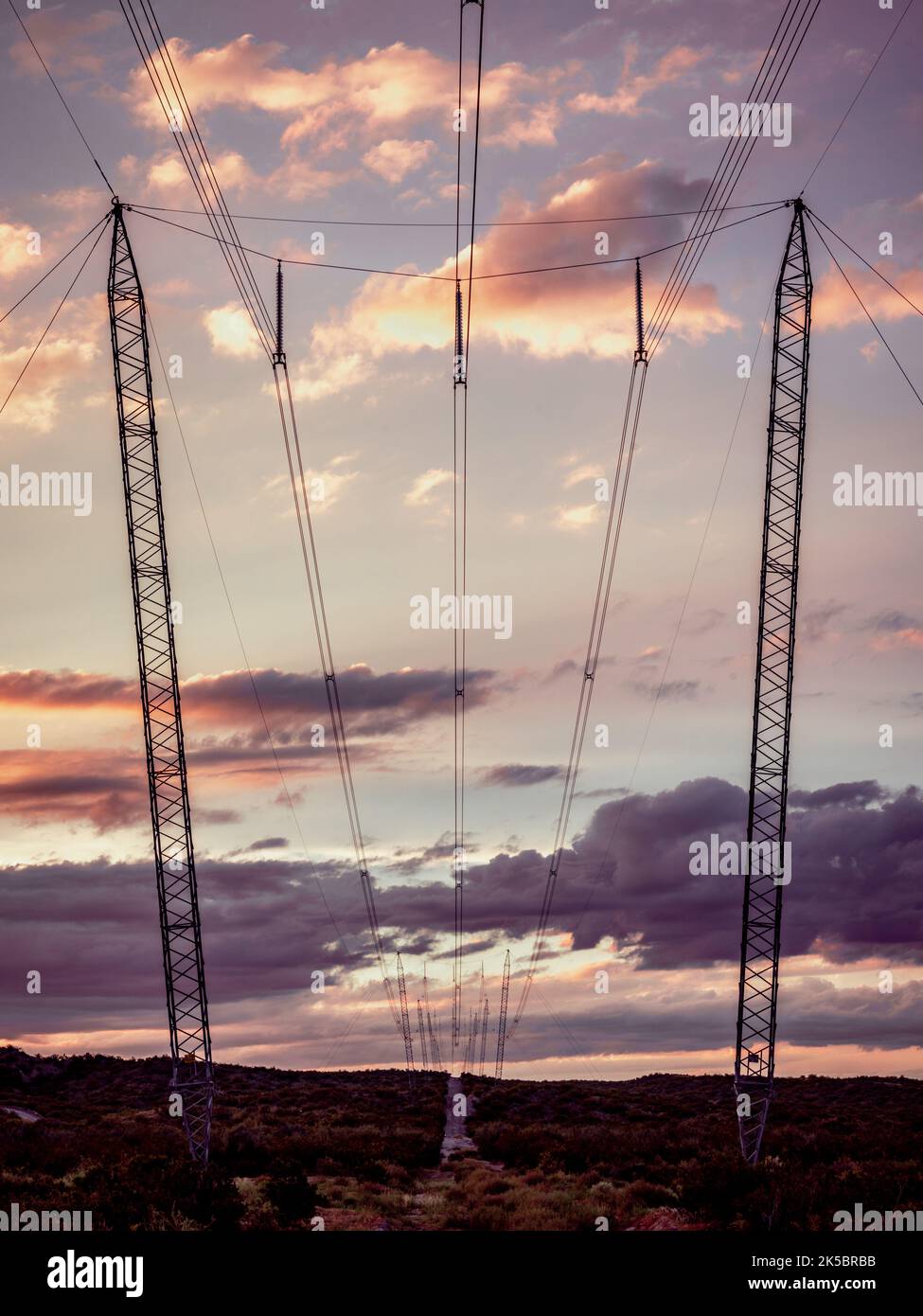 High voltage electricity tower Stock Photo - Alamy