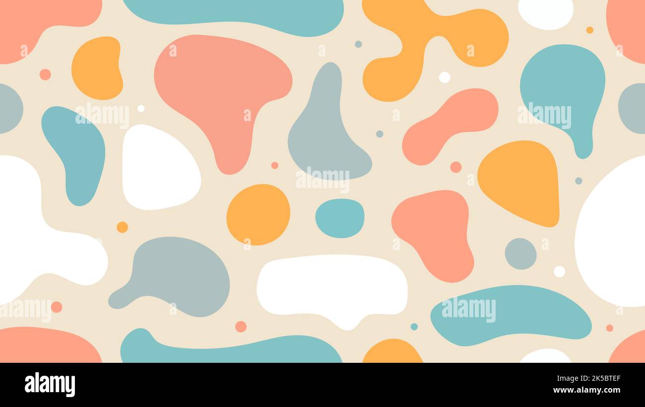 Abstract modern organic shapes set design elements seamless pattern background. Vector illustration Stock Vector