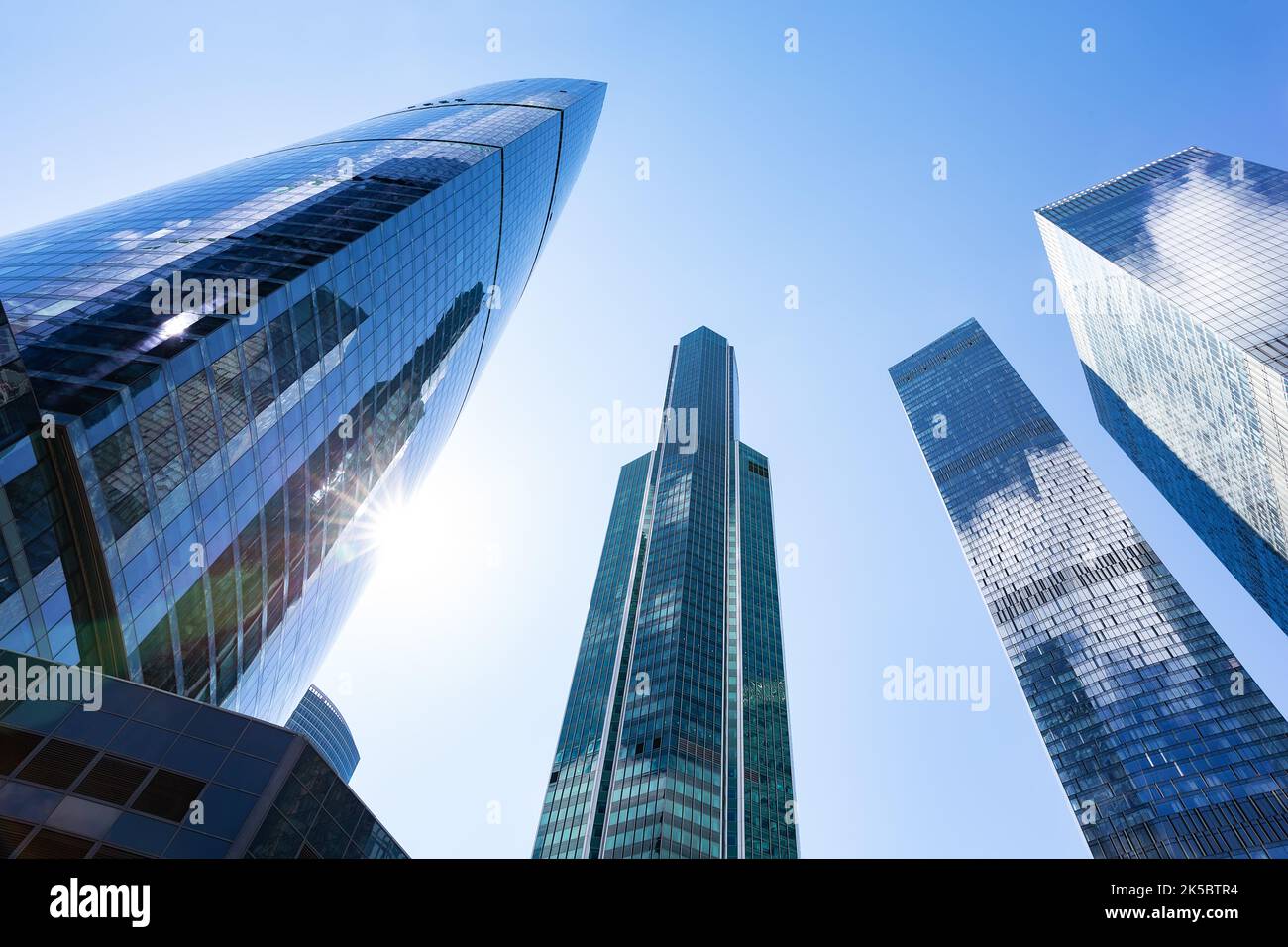 Photo inspiration: Visual Reference: Modern Glass Silhouettes Of Skyscrapers In The City Bottom View