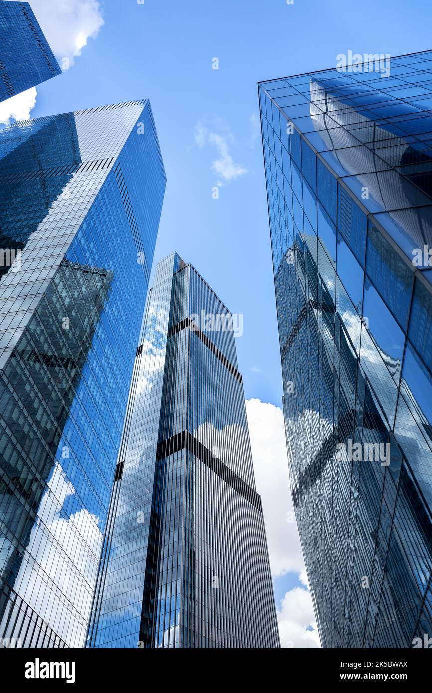 Modern Glass Silhouettes Of Skyscrapers In The City Bottom View Photo Inspiration