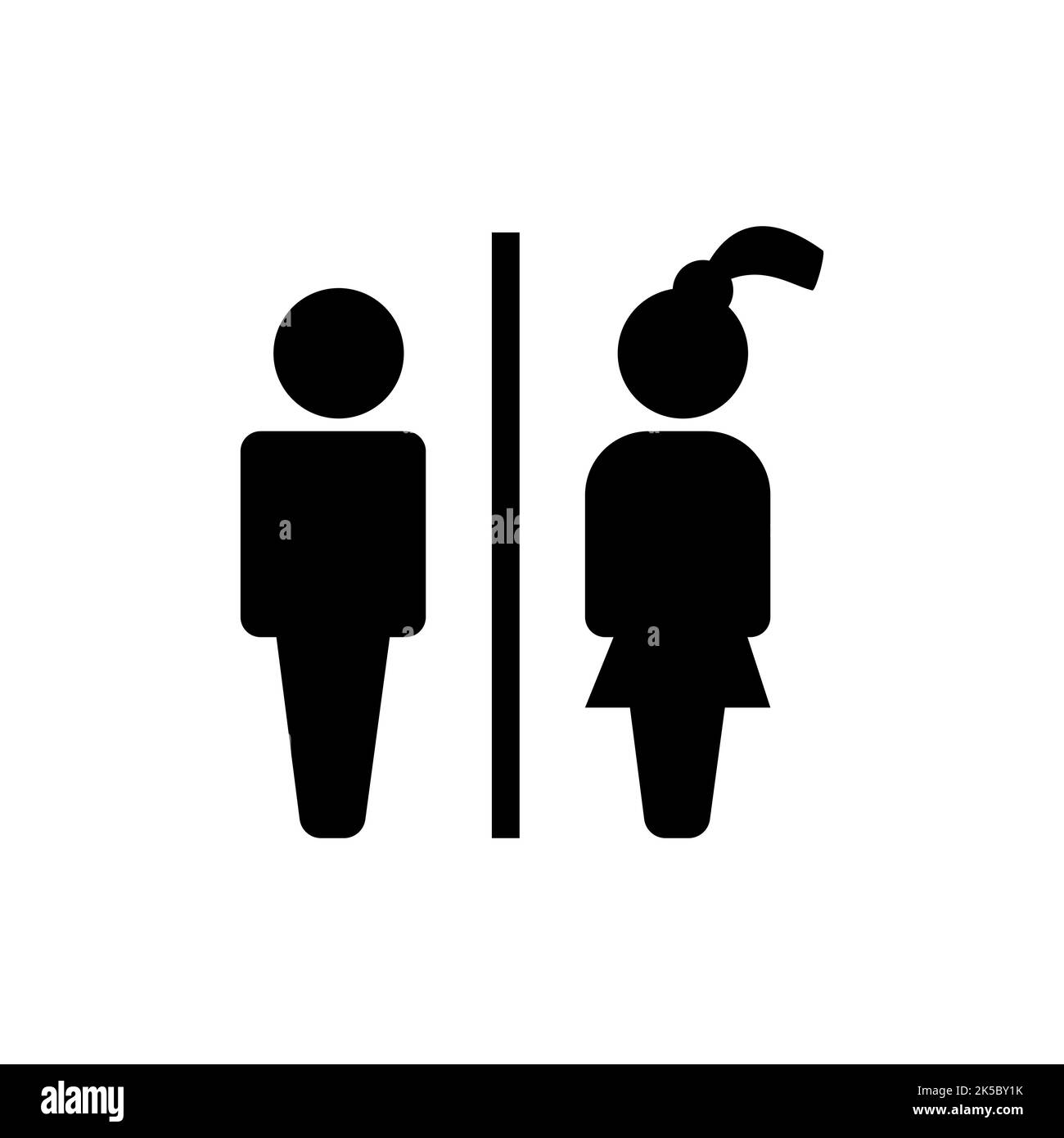 Man and woman icon flat vector stock illustration isolated sign wc Stock Vector