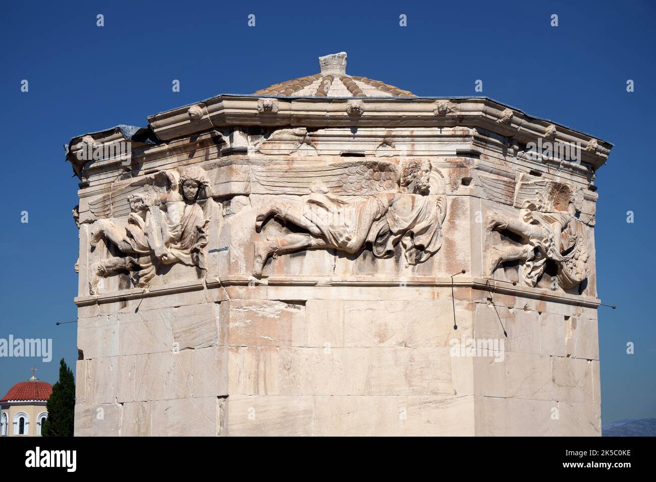 Tower of the Winds in Roman Market in Athens, Greece Stock Photo
