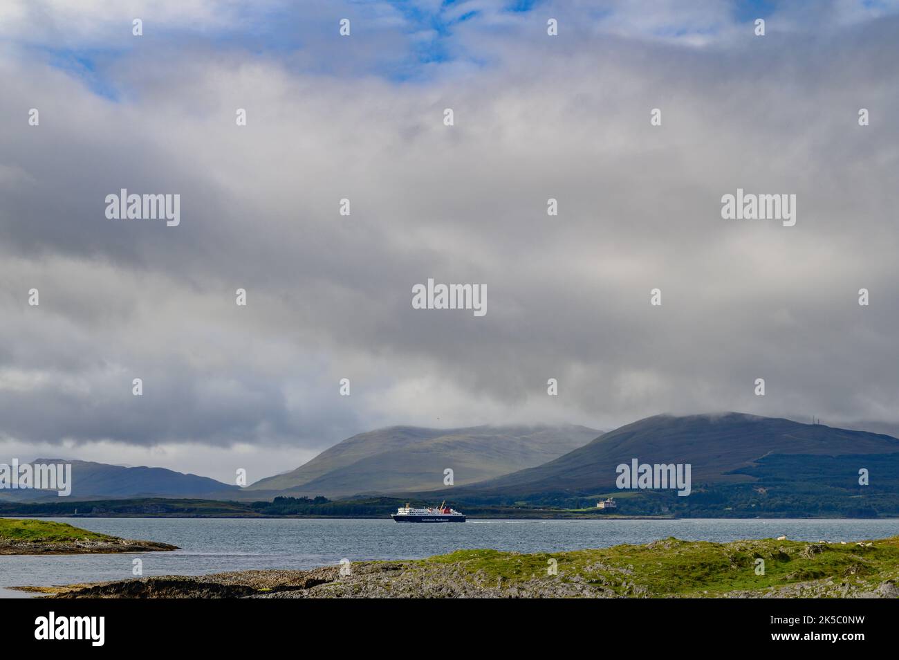 Calmac Ferry in The Sound of Mull, Argyll and Bute, Scotland Stock Photo