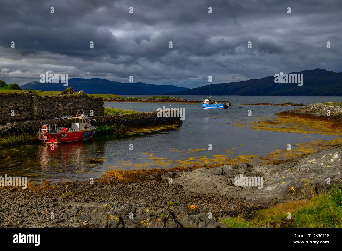 The last two fishing boats working out of Lismore at Sailein Harbour, Argyll and Bute Scotland Stock Photo