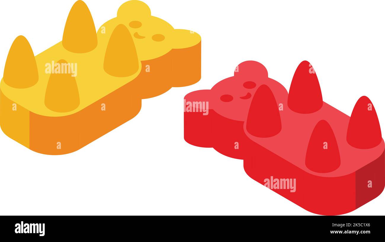 Jelly bear icon isometric vector. Candy gum. Sugar dessert Stock Vector