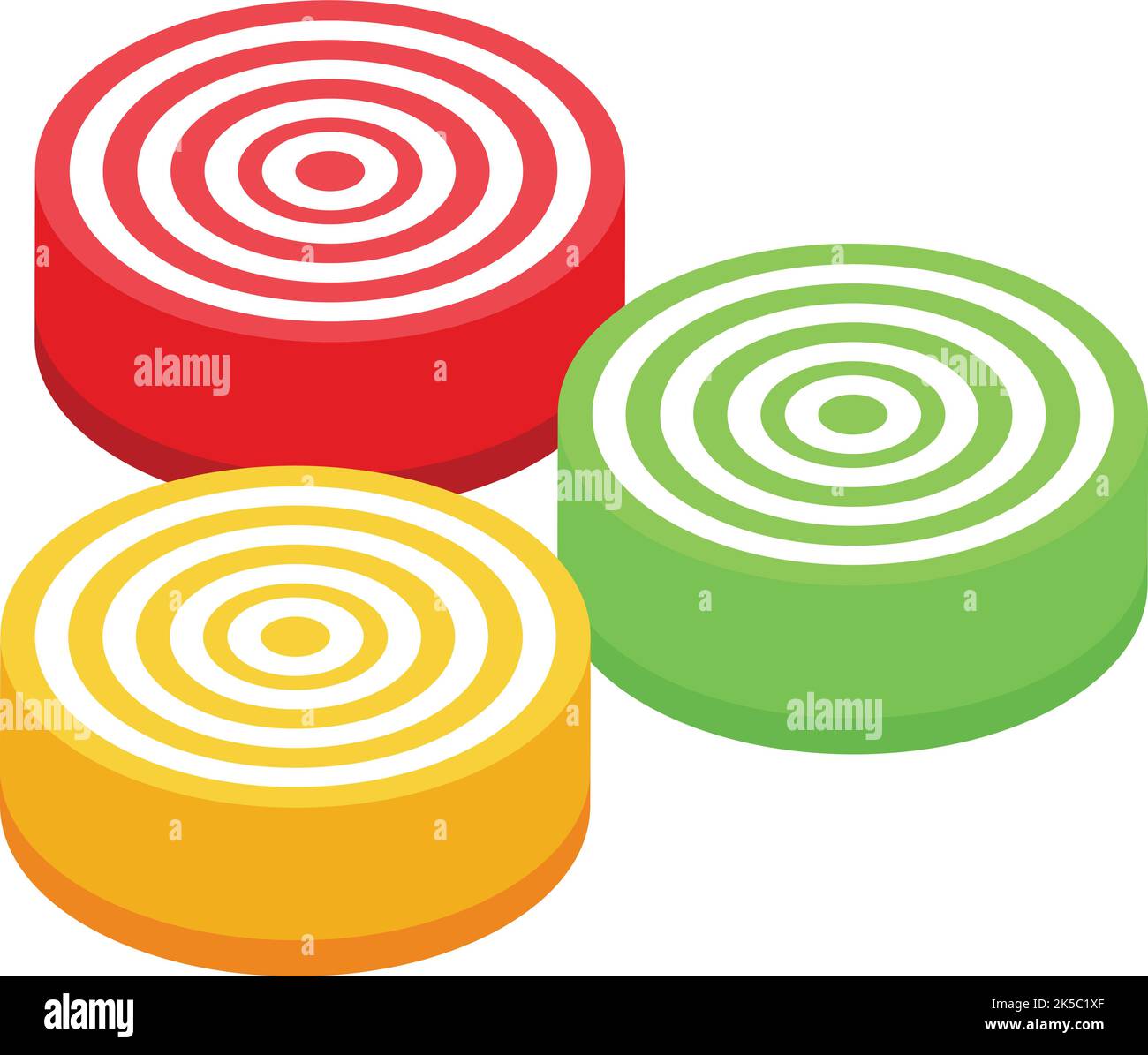 Jelly circle icon isometric vector. Candy gum. Cute fruit Stock Vector