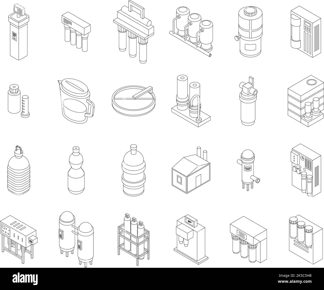 Equipment thin line outline on white isolated Stock Vector Image & Art