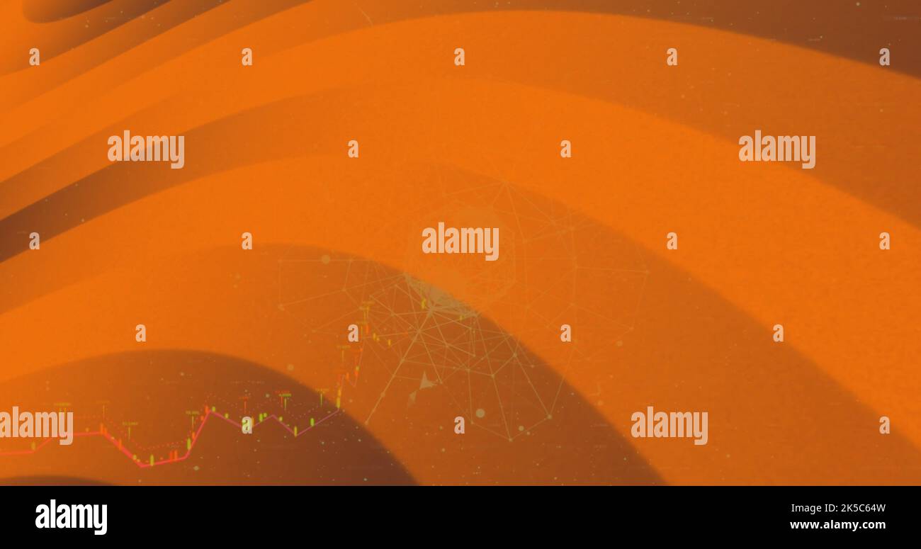 Image of data processing over lines moving Stock Photo