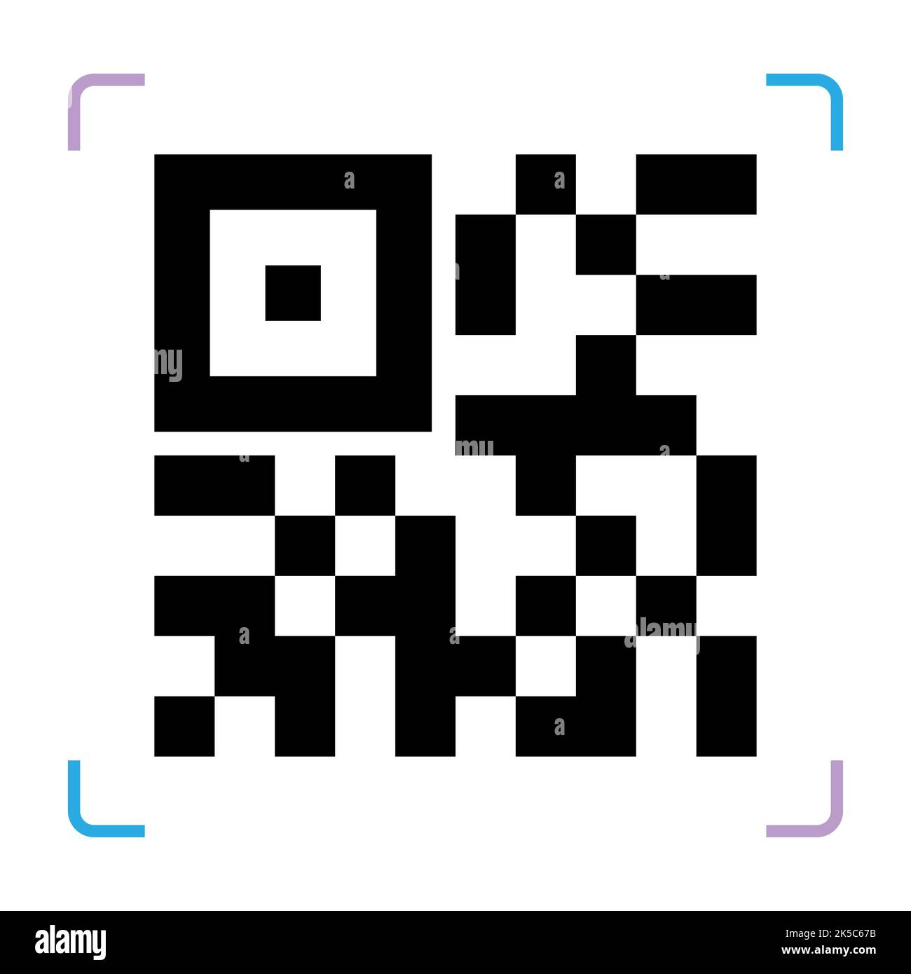QR code symbol is isolated on a white background. Scanning technology ...