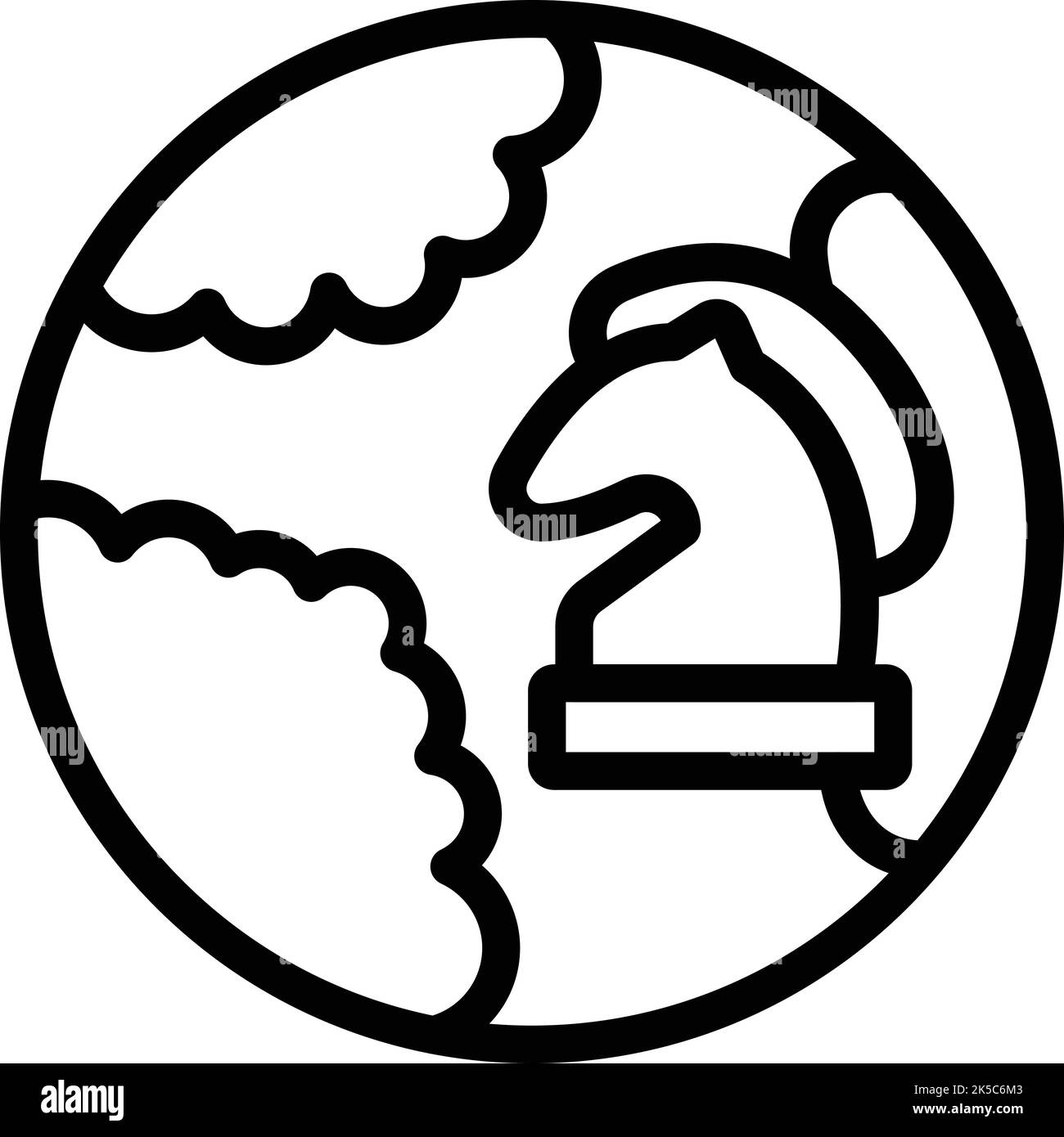 Global chess icon outline vector. Online game. Computer bet Stock