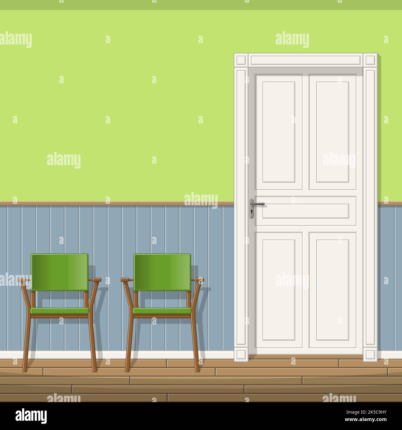 Illustration of a waiting room with chairs Stock Photo Alamy