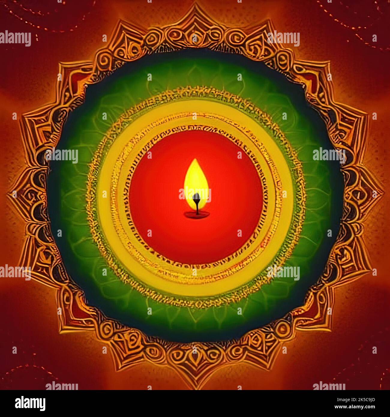 A colorful illustration depicting the festival of lights, Diwali Stock Photo Alamy