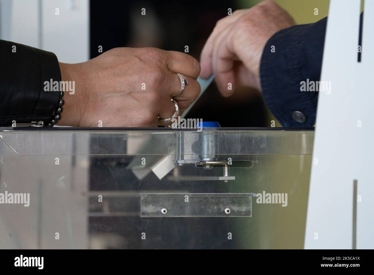 Voters Begin Casting Their Votes In National Presidential Election Stock Photo