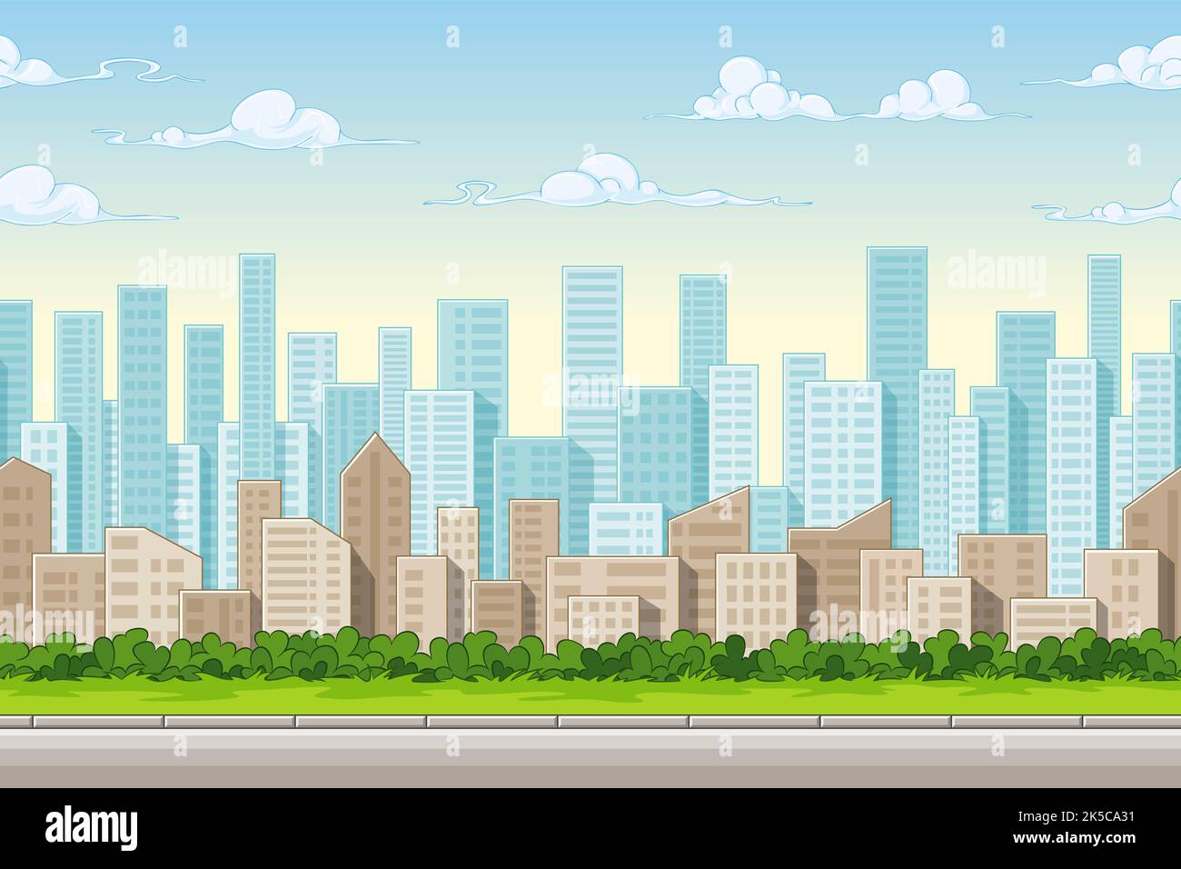 Seamless cartoon city background Stock Photo - Alamy