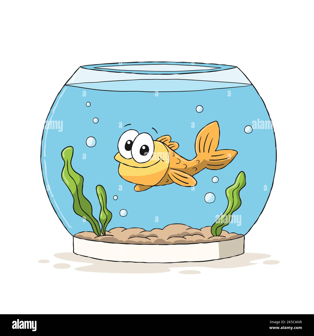 Goldfish in glass Stock Photo - Alamy