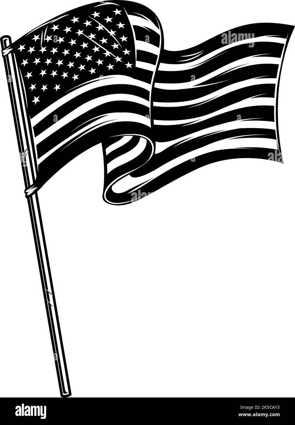 Illustration of american flag. Design element for poster, card, banner