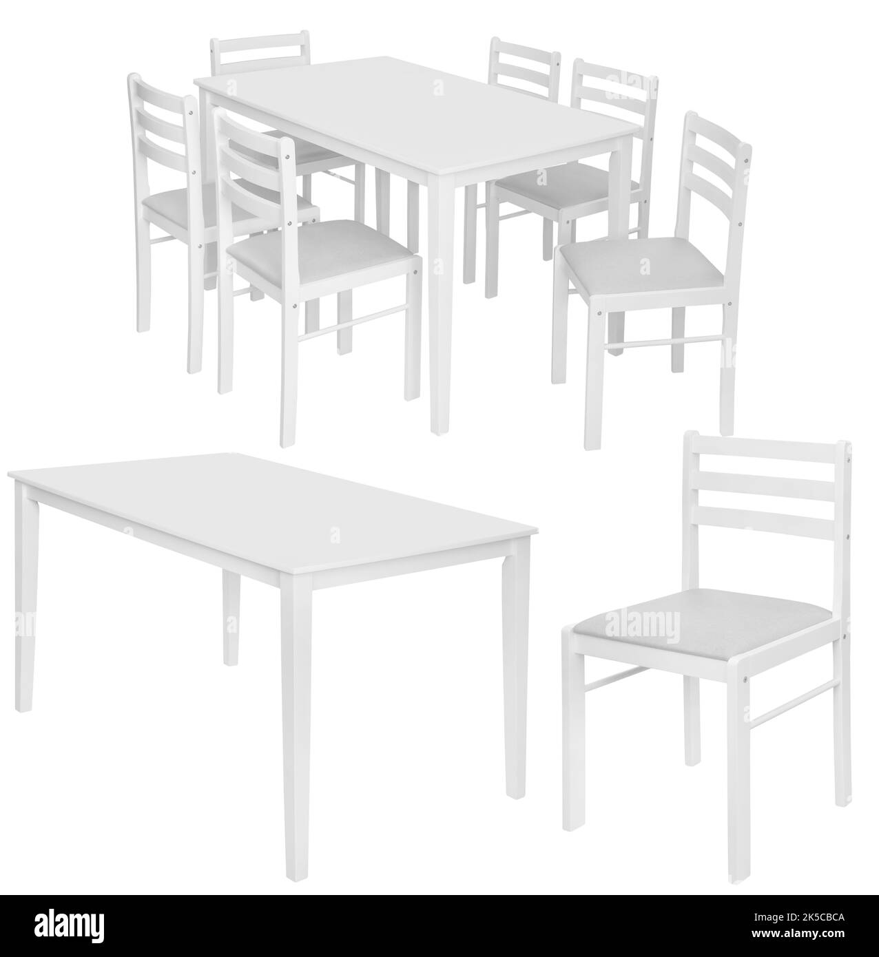 A set of kitchen furniture from a table and chairs. Isolated from the background. Interior element Stock Photo