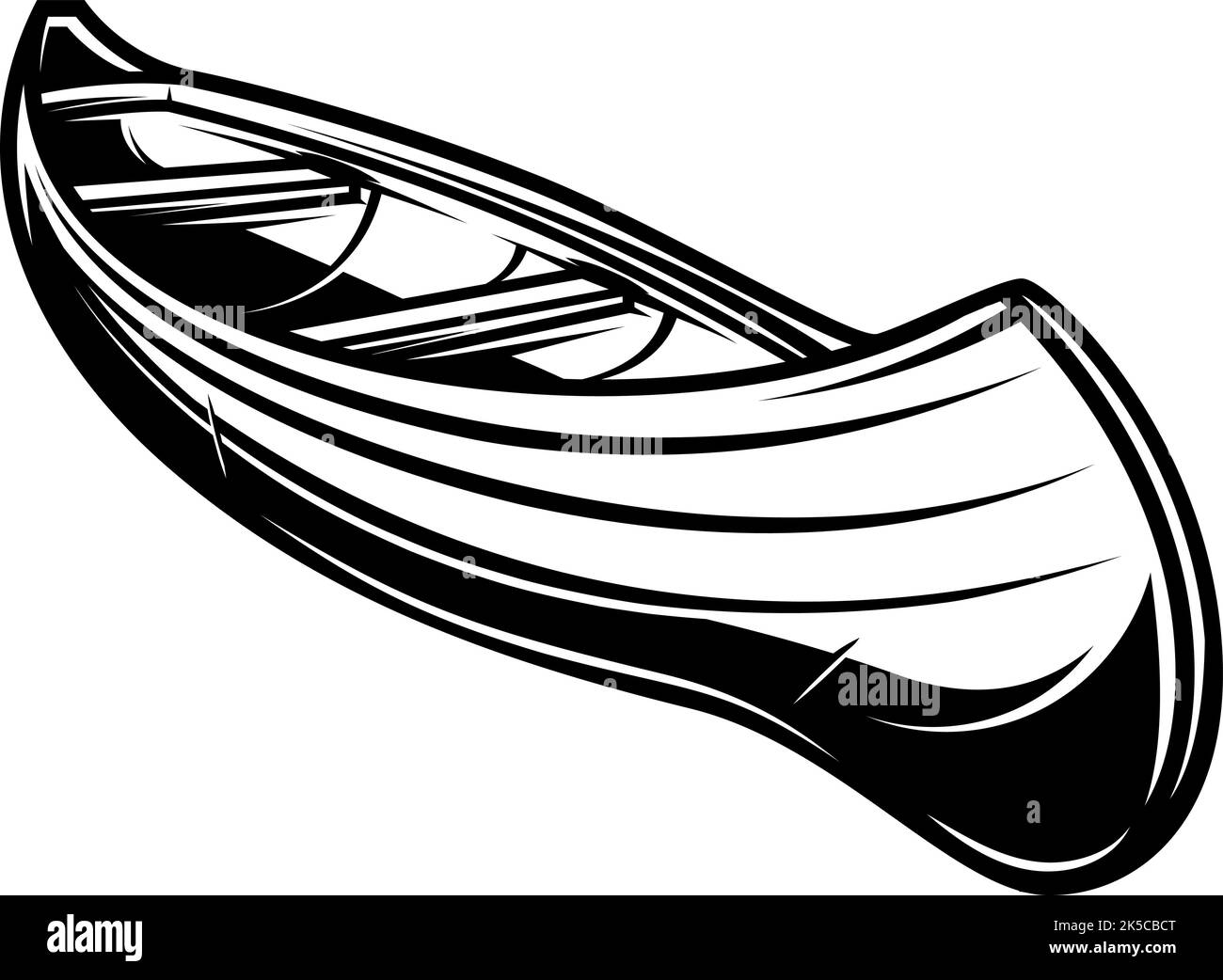 Illustration of kayak, canoe. Design element for poster, card, banner