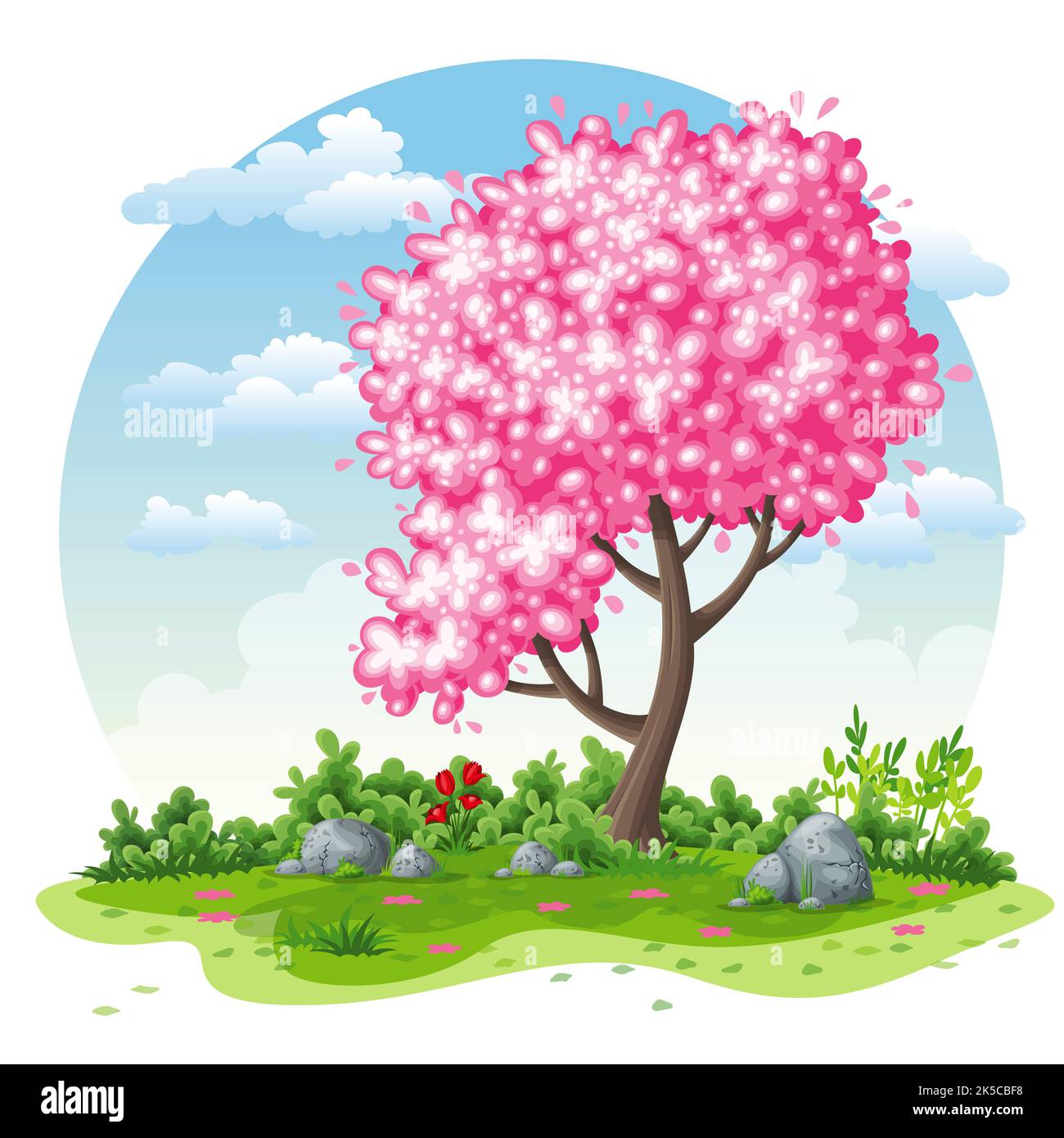 Cartoon spring and flowers hi-res stock photography and images - Alamy