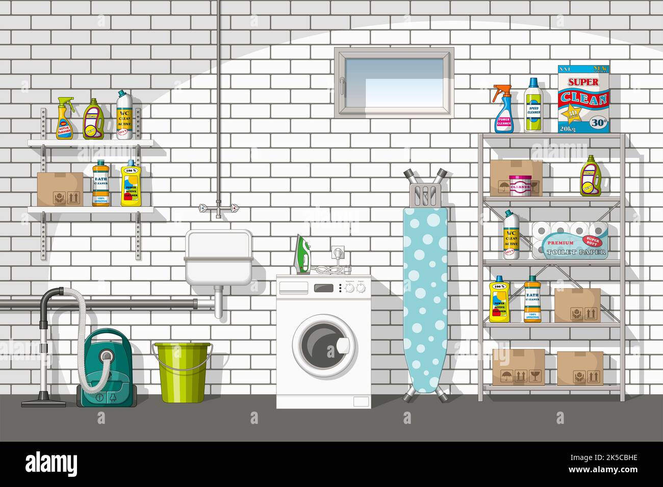 Icon Basement Machine Illustration of interior equipment of a basement Stock Photo - Alamy