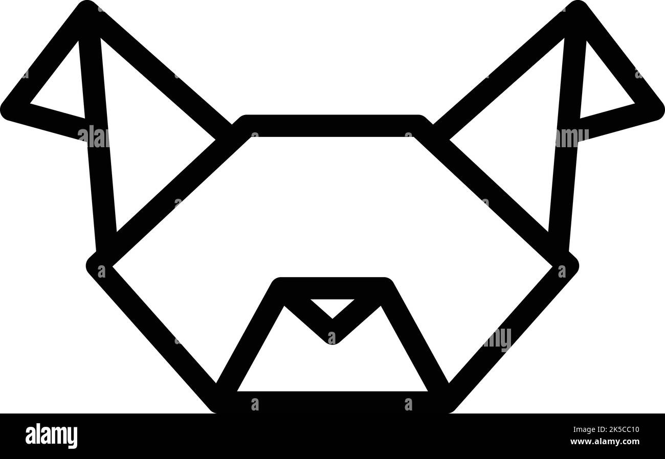 Origami dog face icon outline vector. Geometrical animal. Polygon bird Stock Vector