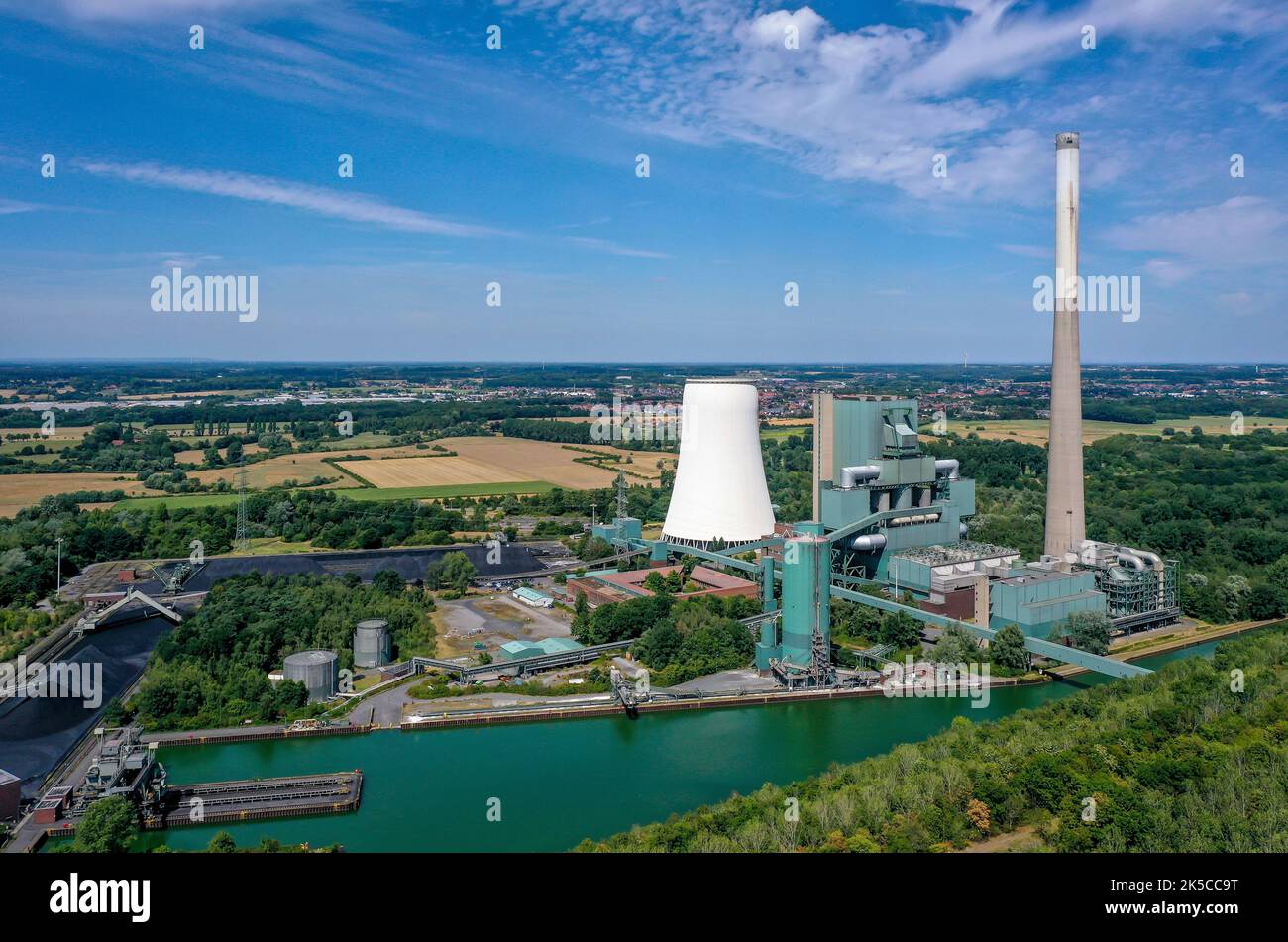 Coal-fired power plant, Steag Kraftwerk Bergkamen, North Rhine-Westphalia, Germany, Europe Stock Photo