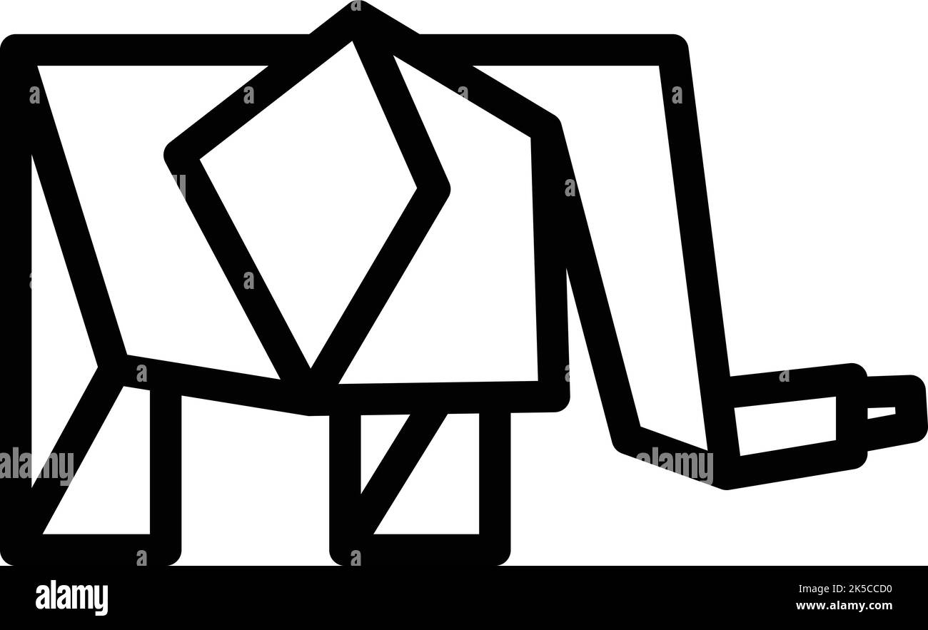Origami elephant icon outline vector. Geometric animal. Art cat Stock Vector