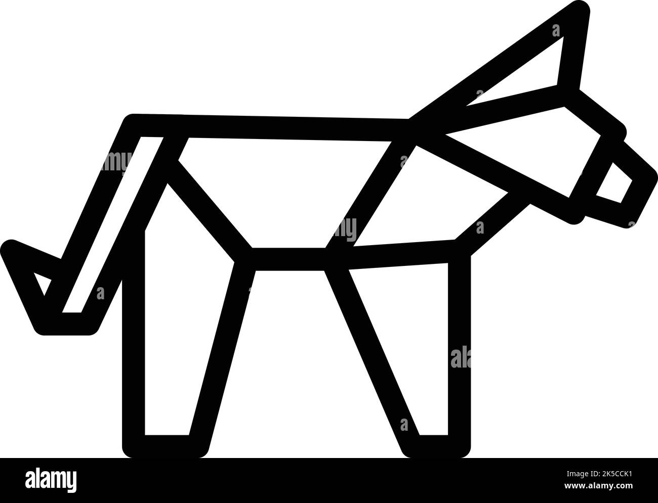 Zebra origami icon outline vector. Paper animal. Folded art Stock