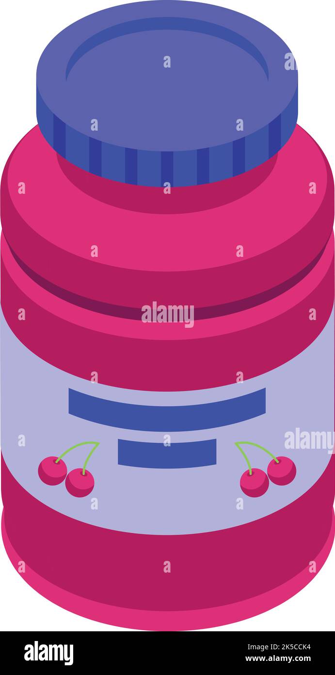 Cherry gem icon isometric vector. Jelly candy. Bear gum Stock Vector