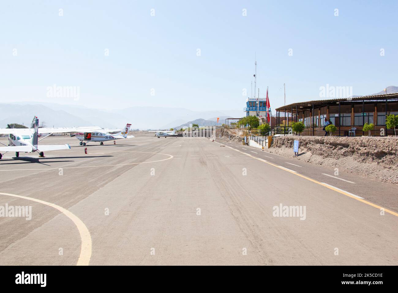 Aeropuerto Maria Reiche Neuman, Nazsca Airport, Peru Stock Photo