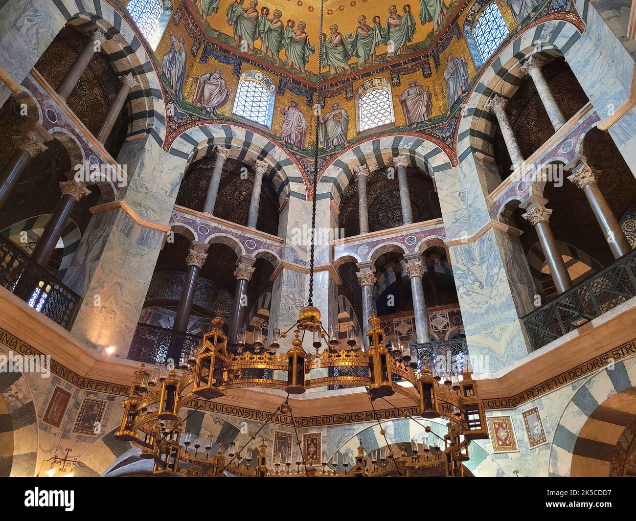 Octagon in Aachen Cathedral, Aachen, North Rhine-Westphalia, Germany Stock Photo