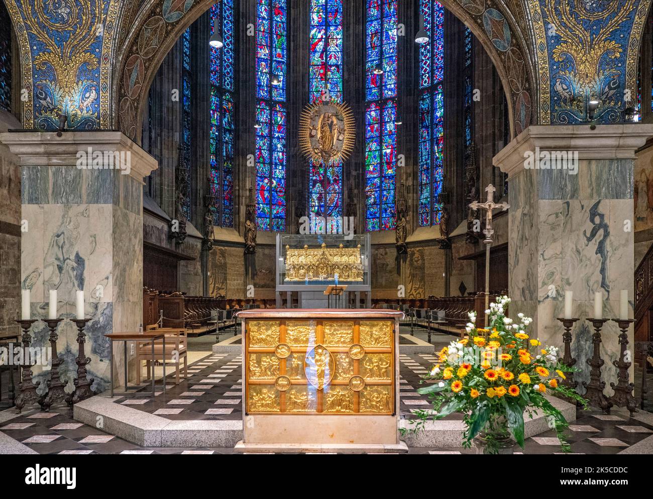 Aachen Cathedral, Main Altar, Aachen, North Rhine-Westphalia, Germany Stock Photo
