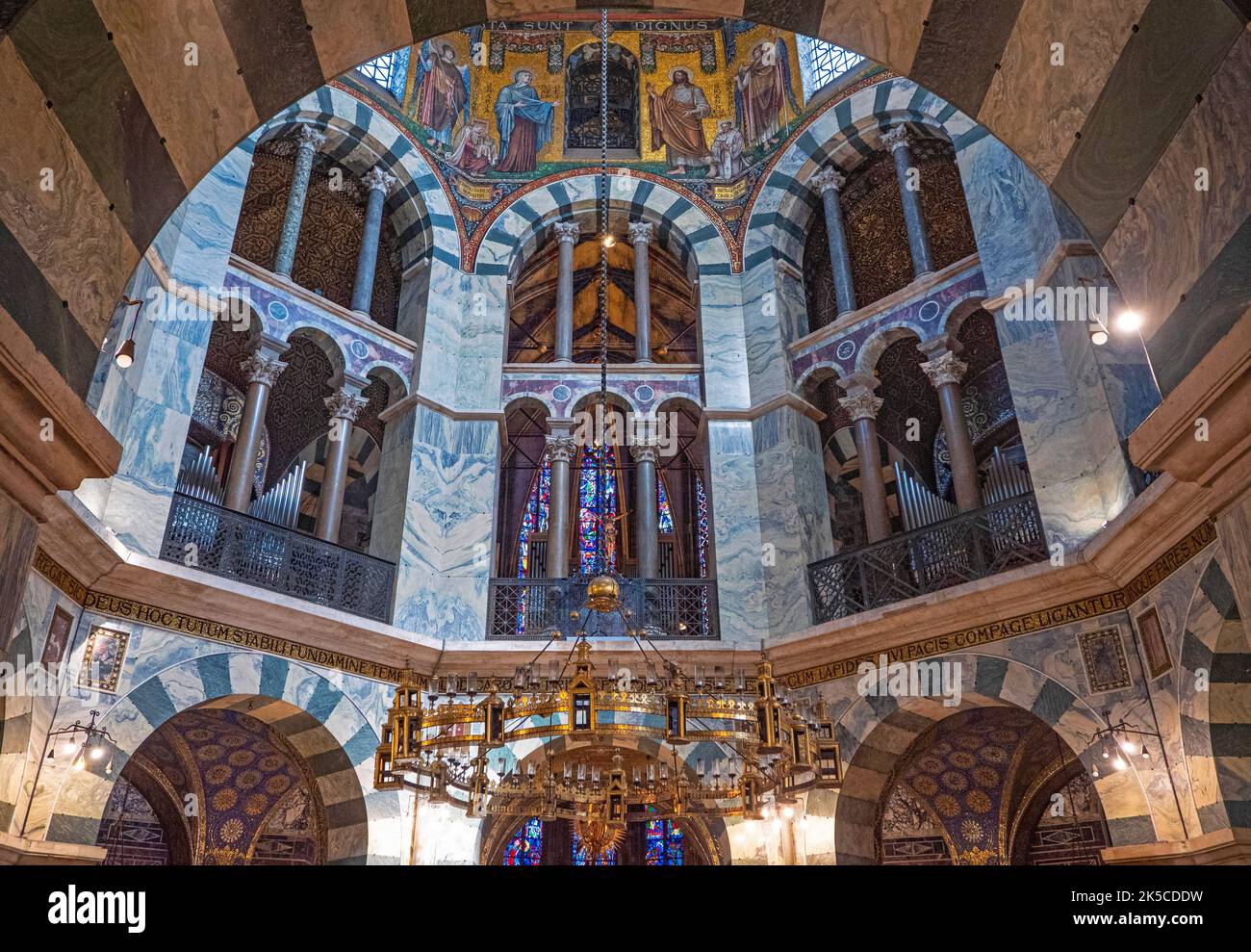 Octagon in Aachen Cathedral, Aachen, North Rhine-Westphalia, Germany Stock Photo