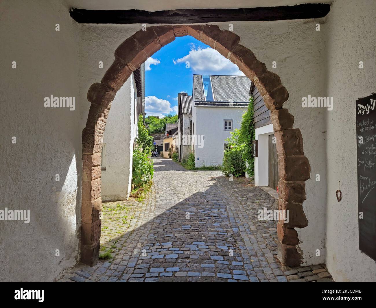 Town gate in Kronenburg near Dahlem, Eifel, North Rhine-Westphalia, Germany Stock Photo