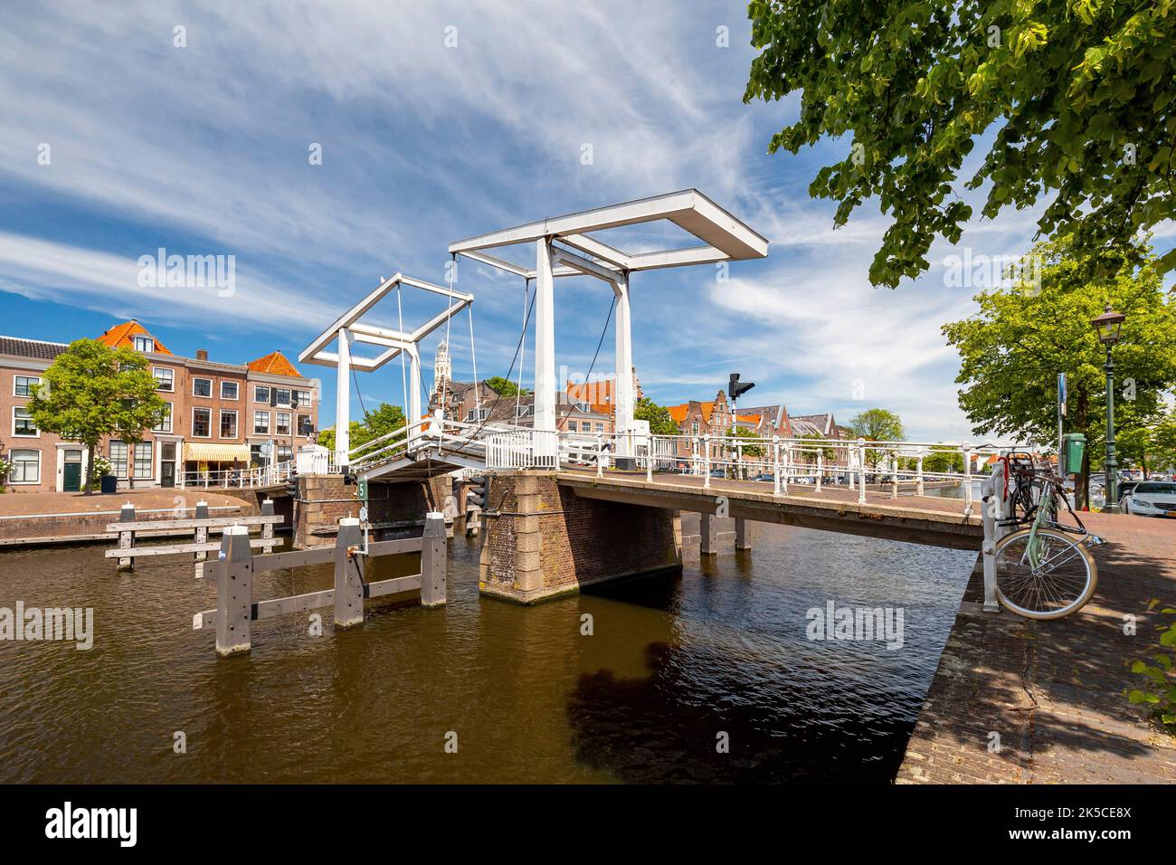 Gravestenebrug bridge over the river Spaarne in Haarlem near Amsterdam, Netherlands, Europe Stock Photo
