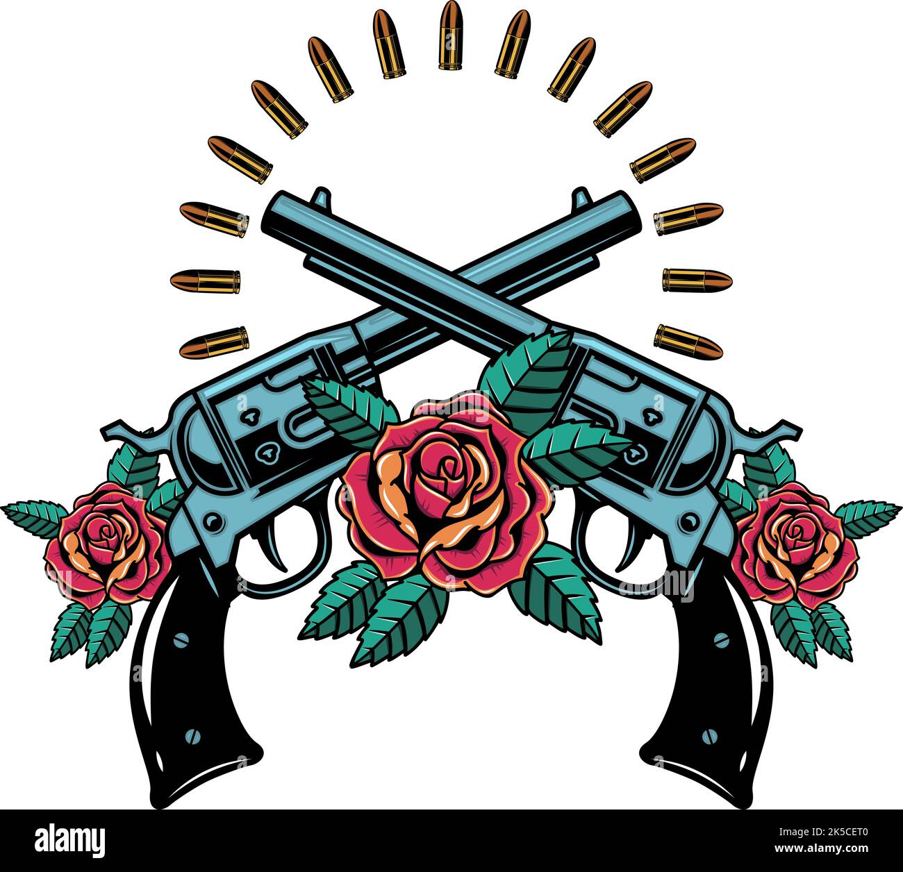 Guns and roses Cut Out Stock Images & Pictures - Alamy
