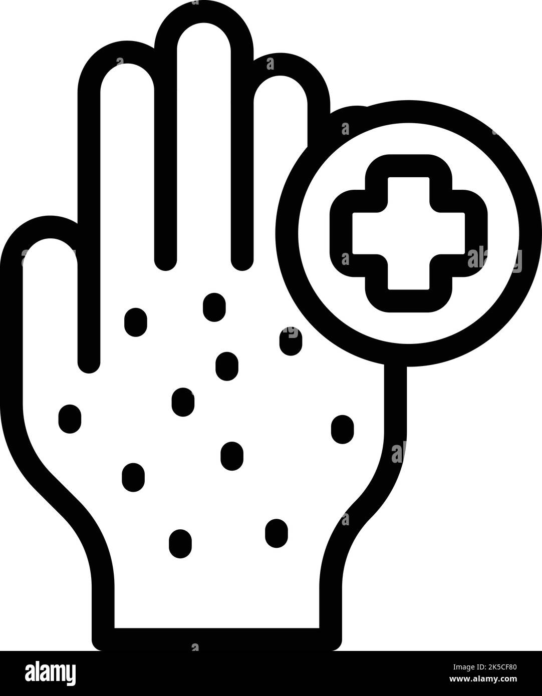 Hand skin problem icon outline vector. Health treatment. Dry disease ...