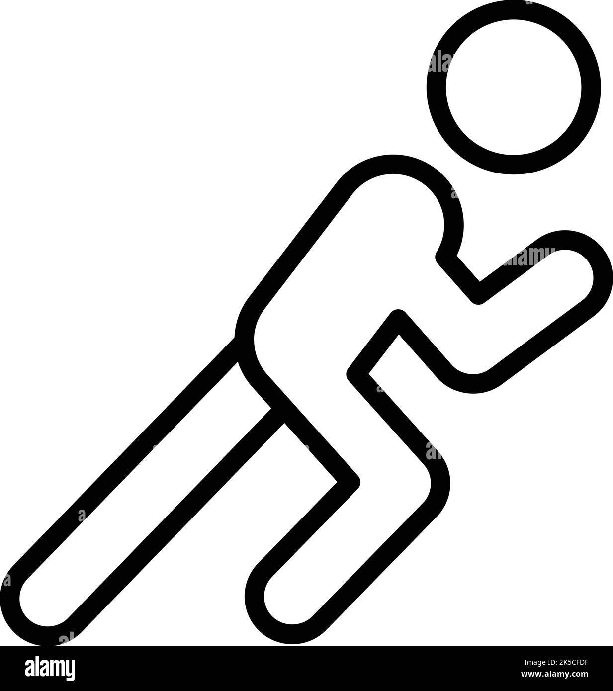 Running self defense icon outline vector. Martial man. Kick fight Stock