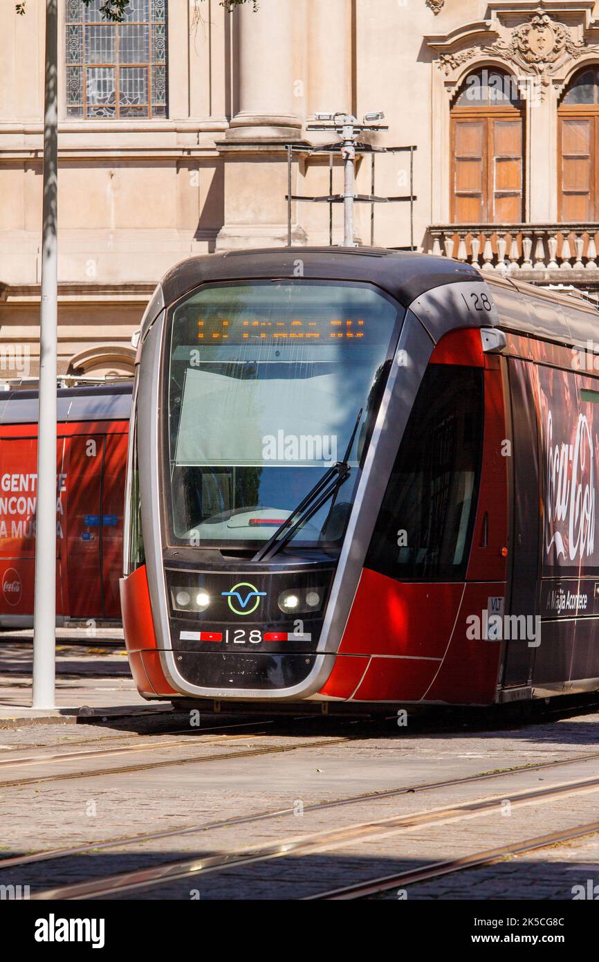 VLT train in downtown Rio de Janeiro, Brazil - October 28, 2022: VLT ...