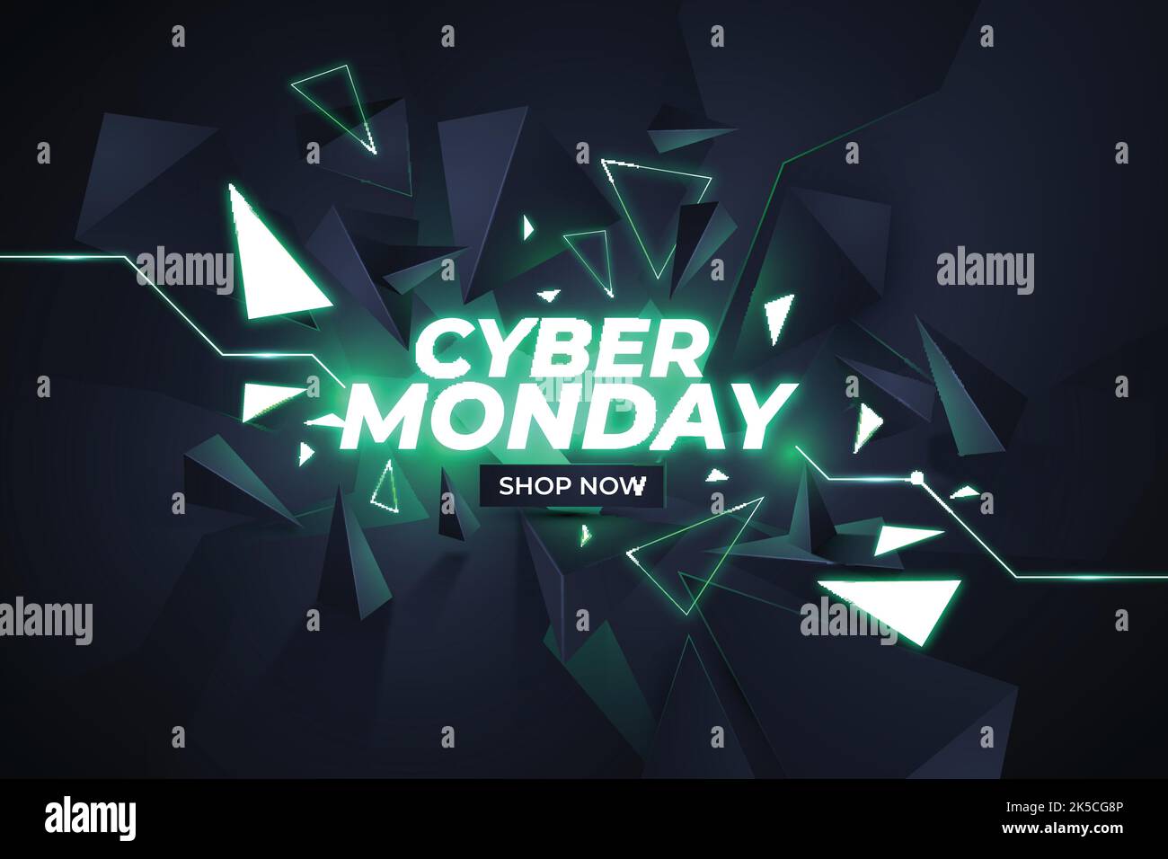 realistic polygonal cyber monday background vector design illustration Stock Vector