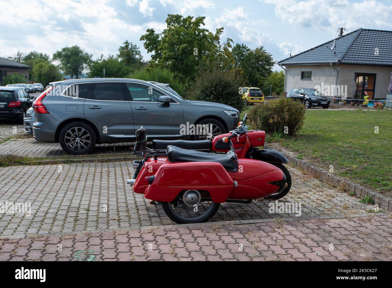 Moped MZ ES 250 sidecar, Trophy, sidecar, GDR, Germany Stock Photo