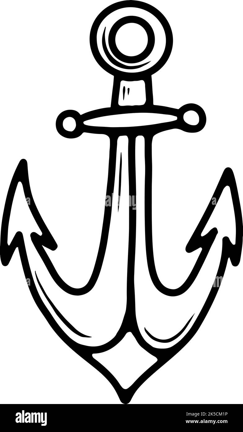 Illustration of anchor in tattoo style. Design element for poster, card ...