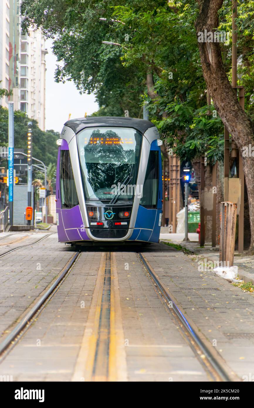 VLT train in downtown Rio de Janeiro, Brazil - September 11, 2022: VLT ...