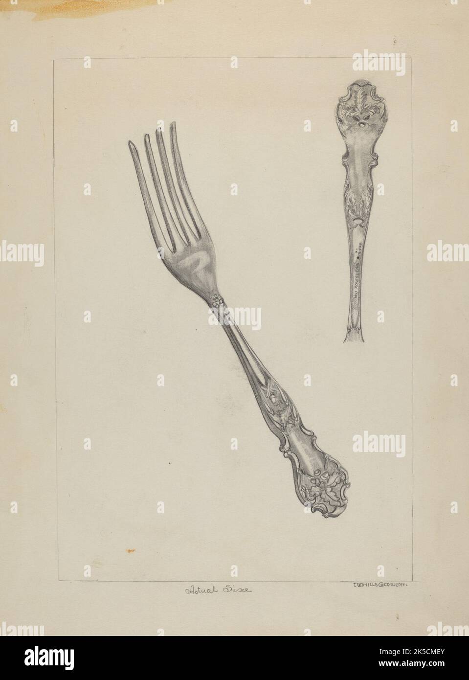 Silver Fork (Rogers Silverware), c. 1936 Stock Photo Alamy
