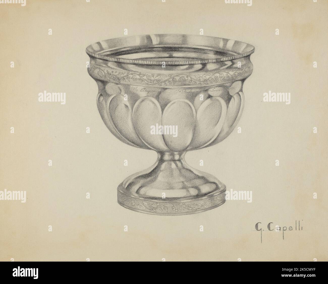 Silver Waste Bowl, c. 1936. Stock Photo