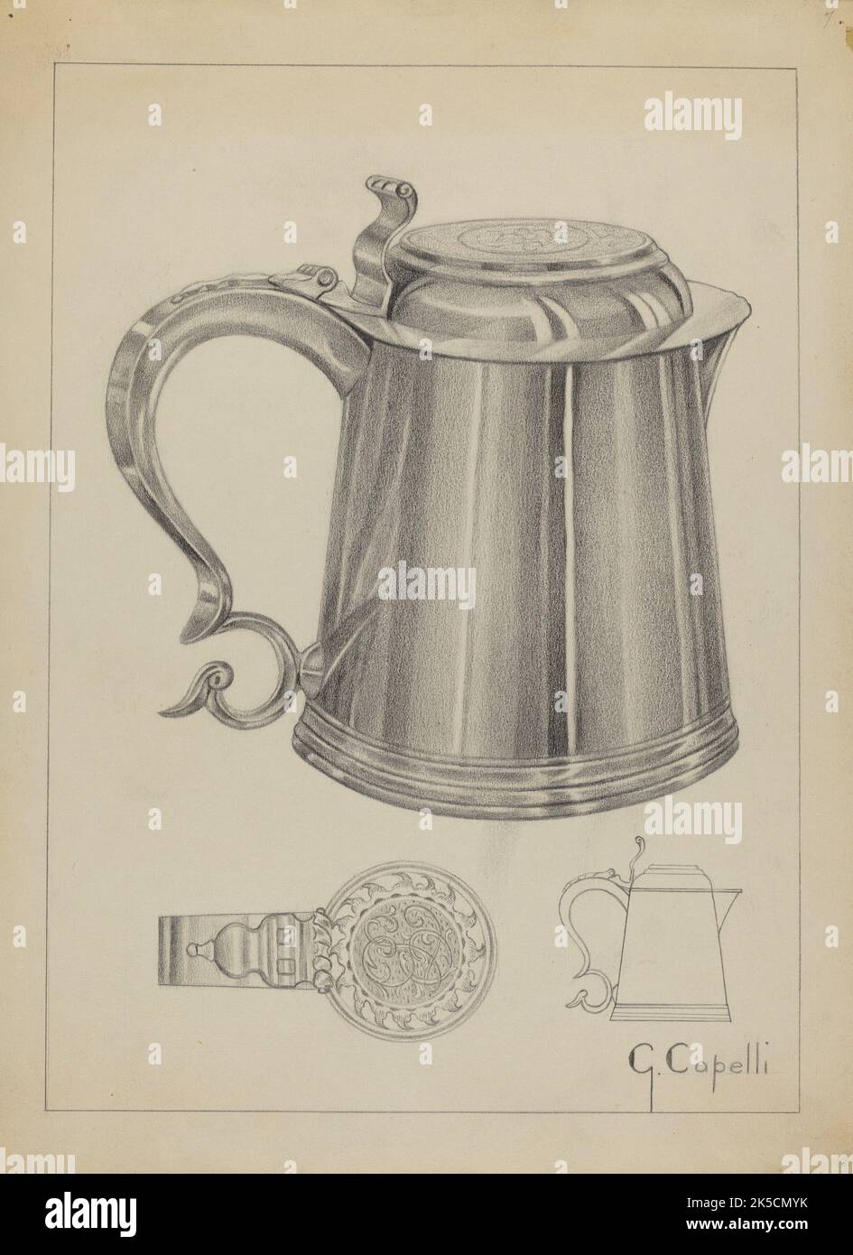 Silver Tankard, c. 1936. Stock Photo