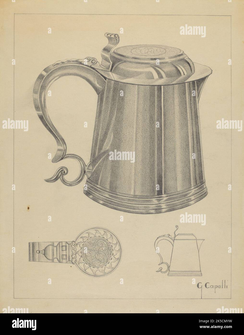 Silver Tankard, c. 1936. Stock Photo